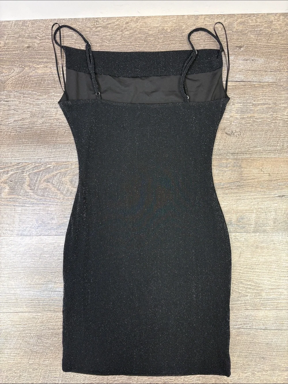 Hello Molly Black Metallic Glitter Bodycon Mini Dress Size Small US 4
